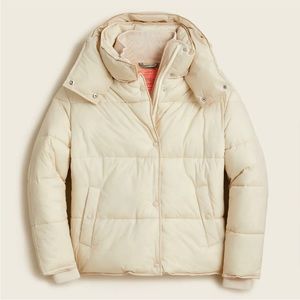 J. Crew Flurry puffer jacket with PrimaLoft Dusty Ivory Small